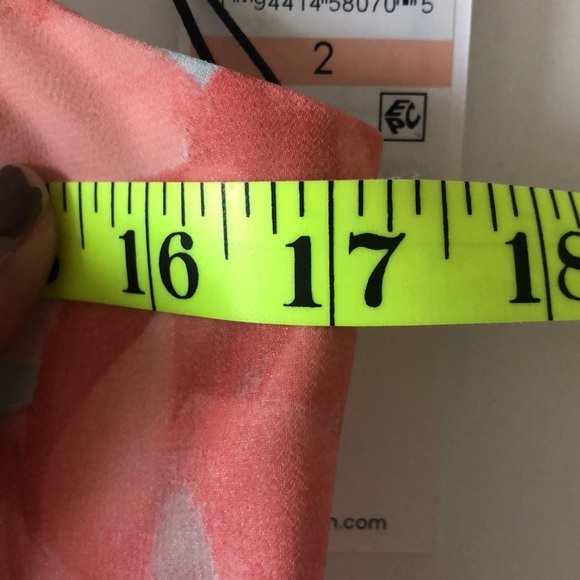 CALVIN KLEIN Pastel Maxi Gown Peach Turquoise Sz 2 - Picture 14 of 16